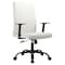 Leisuremod Evander Office Chair in Upholstered Leather & Iron Frame, Adjustable Height, Swivel & Tilt, White EO19WL - alternate 1