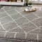 Jonathan Y Mercer Shag Plush Tassel Moroccan Geometric Trellis Gray/Ivory 3 ft. x 5 ft. Area Rug MCR101C-3 - alternate 1