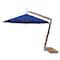 Bambrella 11.5' Round Bamboo Cantilever Umbrella w/354lb Base System-Blue Canopy 3.5m R-SW-L-BL-BS - alternate 1