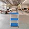 Luxor 42''H 3-Shelf Utility Cart, Electric, Blue Shelves, Nickel Legs UCPL1BUE-N - alternate 7