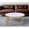 Homeroots 36" White And Gold Faux Marble And Metal Round Coffee Table 493310 - alternate 2