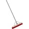 Harper 24'' Red Bordered Indr/Outdr Block Push Broom W/ 15/16''x60'' Threaded Metal Handle & Steel Brace 583124A-1 - alternate 1