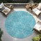 Homeroots 8' Aqua And Ivory Round Geometric Washable Indoor Outdoor Area Rug 614049 - alternate 2