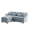 Homeroots 66" Blue Fabric Modular Sofa With Ottoman 568287 - alternate 7
