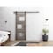 Vdomdoors Sturdy Barn Door 36 x 80in, Nebraska Grey W/ Frosted Glass, 6.6FT Rail Hangers Heavy Hardware Set SETE6933BD-B-NEB-36 - alternate 1
