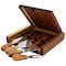 Megachef Acacia Wood 5 Piece Square Cheese Board with Knife Set 750122178M - alternate 4