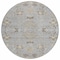 Homeroots 8' Gray Beige And Ivory Round Floral Washable Indoor Outdoor Area Rug 605475 - alternate 2