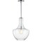 Jonathan Y Watts 13.25" 1-Light Mid-Century Modern Iron/Glass LED Pendant, Chrome/Clear JYL6401A - alternate 4