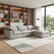 Homeroots 120" Light Gray Linen Blend Modular Sofa With Ottoman And Storage 714556 - alternate 2