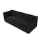 Homeroots 84" Black Velvet Solid Wood Sofa 543967 - alternate 3