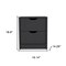 Homeroots 19" Black Wood Two Drawer Nightstand 526148 - alternate 3