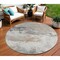 Homeroots 8' Ivory And Gray Round Abstract Washable Indoor Outdoor Area Rug 617736 - alternate 1
