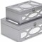 Homeroots Set of Two Silver Mirrored Glass And Wood Box With Lid, 2PK 399675 - alternate 4