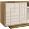 Homeroots 63in Oak And White Carved Geometric Wood Enclosed and Open Storage TV Stand 724163 - alternate 2