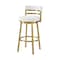 Homeroots 26" White and Gold Faux Leather and Stainless Steel Low Back Counter Height Swivel Bar Chair 569168 - alternate 3