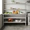 Flash Furniture Reader Work Table, 18 Gauge Stainless Steel Top Shelf and Double Overshelves and 2 Undershelves NH-WT-GU-3072-OSH-GG - alternate 2