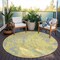 Homeroots 8' Yellow Purple And Green Round Abstract Washable Indoor Outdoor Area Rug 600332 - alternate 3