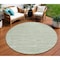 Homeroots 8' Sage And Green Round Striped Washable Indoor Outdoor Area Rug 587958 - alternate 1