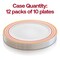 Smarty Had A Party 10.25" White with Red and Gold Chord Rim Plastic Dinner Plates (120 Plates), 120PK 620BG-CASE - alternate 4