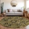 Homeroots 8' Coffee And Gray Round Oriental Washable Indoor Outdoor Area Rug 563759 - alternate 3