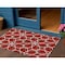 Homeroots 3' X 5' Red And Ivory Geometric Washable Indoor Outdoor Area Rug 613043 - alternate 1