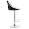 Elama 2 Piece Adjustable Faux Leather Bar Stool in Striped Black and White with Chrome Base ELM-704B-BLK-WHT - alternate 2