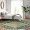 Homeroots 8' Emerald Beige And Brown Round Oriental Washable Indoor Outdoor Area Rug 605243 - alternate 3