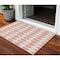 Homeroots 3' X 5' Salmon And Ivory Geometric Washable Indoor Outdoor Area Rug 577103 - alternate 1