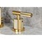 Kingston Brass Widespread Bathroom Faucet with Knurled Handle and Brass Pop-Up, Brushed Brass FSC8953KNL - alternate 3