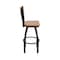 Holland Bar Stool Co Eleanor 36in Swivel Extra Tall Bar Stool, Black Wrinkle Finish, Medium Back and Medium Maple Seat 880 - alternate 4