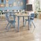 Flash Furniture 2 PC Plastic Activity Table and 2 Chairs Set, 10.5 inSeat Height-Dusty Blue YU-YCY-098-0032-RECT-TBL-DSTYBL-GG - alternate 1