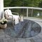 Homeroots 8' Blue And Gray Round Abstract Washable Indoor Outdoor Area Rug 616138 - alternate 3