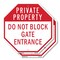 Signmission Private Property Do Not Block Gate, 10 inch X 10 inch, Aluminum Metal Signs, 2PK OC-A-2PACK-10-134 - alternate 1