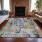 Homeroots 9' X 12' Blue Black And Copper Abstract Washable Indoor Outdoor Area Rug 630949 - alternate 2
