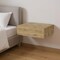 Homeroots 5" Beige Wood One Drawer Floating Nightstand 546184 - alternate 5