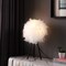 Homeroots 21" Black and White Faux Feather Tripod Table Lamp 524258 - alternate 3