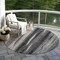 Homeroots 8' Brown Gray And Ivory Round Botanical Leaves Washable Indoor Outdoor Area Rug 581932 - alternate 2