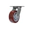 Vestil Polyurethane Swivel Caster 5 In. Diameter x 2 In. Width 600 Lb. Capacity Maroon/Gray CST-VE-5X2PUP-S - alternate 1