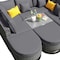 Homeroots Two Piece Outdoor Gray Wicker Sectional Seating Group with Gray Cushions 625678 - alternate 3