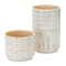 Homeroots White Set of Three Dolomite 2.77056 ounce Round Pot Planter, 3PK 517984 - alternate 4