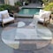 Homeroots 8' Rust Gray And Ivory Round Geometric Washable Indoor Outdoor Area Rug 617994 - alternate 3