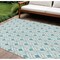 Homeroots 8' X 10' Teal Blue And Ivory Geometric Washable Indoor Outdoor Area Rug 595778 - alternate 1