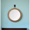 Homeroots 44" Brown Round Wood Framed Rope Hanging Accent Mirror 376439 - alternate 4