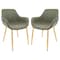 Leisuremod Markley Modern Leather Dining Arm Chair with Gold Metal Legs, Olive Green, 2PK ECG26G2 - alternate 1