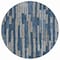 Homeroots 8' Navy Blue And Denim Blue Round Striped Washable Indoor Outdoor Area Rug 608954 - alternate 3