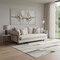 Homeroots 84" Cream Fabric Sofa With Brown Legs 606781 - alternate 3