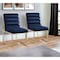 Homeroots Set of Two Tufted Navy Blue And Gold Upholstered Velvet Dining Side Chairs 545050 - alternate 1