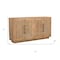 Homeroots 72in Natural Distressed Solid Wood Carved Geometric Sideboard with Four Doors 634317 - alternate 4