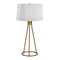 Homeroots 28" Brass Metal Table Lamp With White Drum Shade 524471 - alternate 1