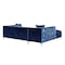 Homeroots Navy Blue Velvet Rectangular Sofa and Chaise Sectional And Toss Pillows 630403 - alternate 5